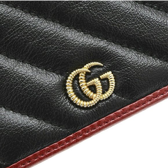Gucci Interlocking GG Card Case in Black with Red Trim - Picture 7 of 9